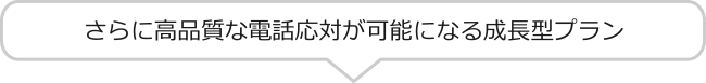 さらに高品質な電話応対が可能になるプランです